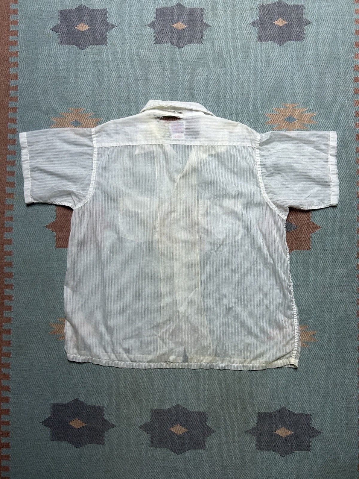 Vintage Vtg 1950s button shirt loop collar nylon sheer breathable L Size US L / EU 52-54 / 3 - 6 Thumbnail