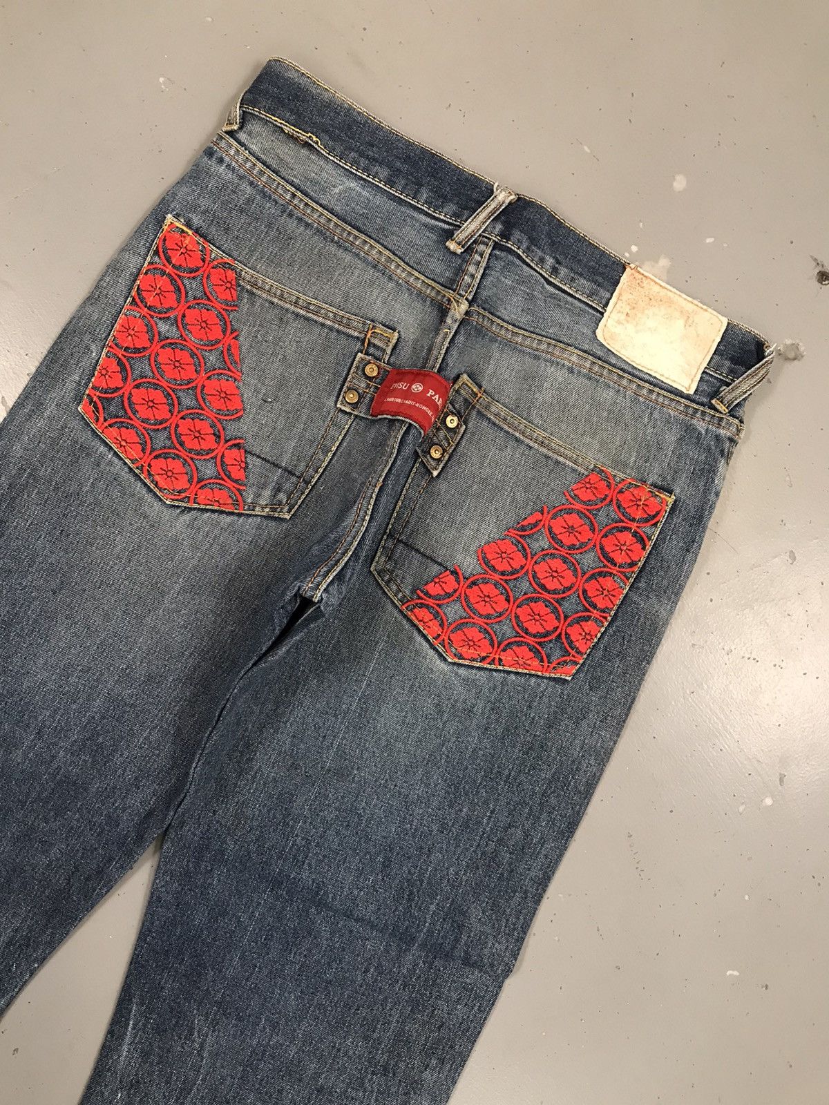 Japanese Brand × Vintage Vintage Evisu inspired red crazy embroidered diecock denim Size US 32 / EU 48 - 10 Thumbnail