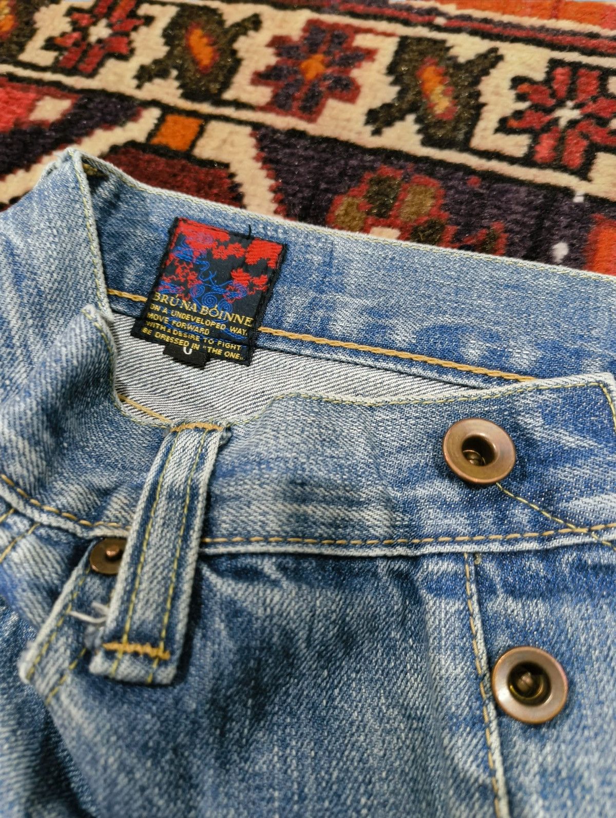 BRU NA BOINNE BRU NA BOINNE Repaired Distressed Japanese designer Size US 31 - 3 Thumbnail