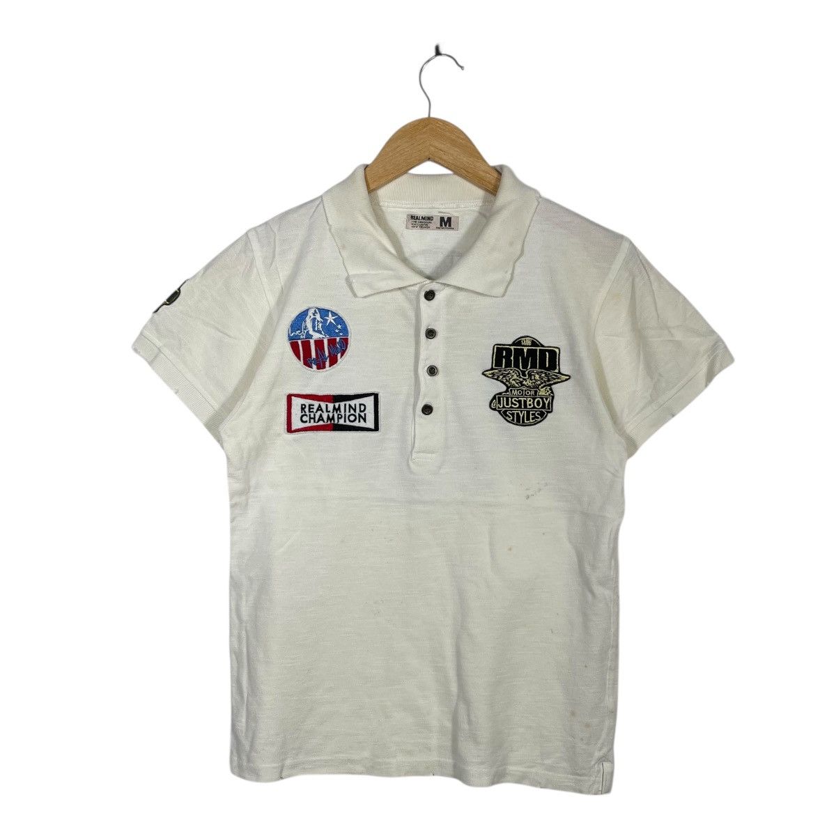 Vintage Real Mind Osaka White Patch Polo Shirt Y2K Japanese Size US M / EU 48-50 / 2 - 1 Thumbnail