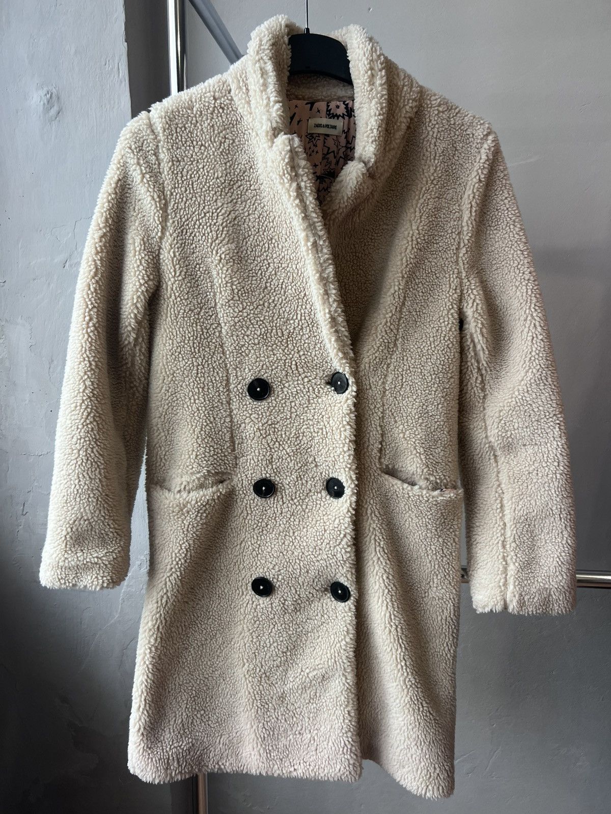 Zadig & Voltaire ZADIG & VOLTAIRE Selena Gomez Teddy Mint Coat Cream Size XS Size XS / US 0-2 / IT 36-38 - 3 Thumbnail