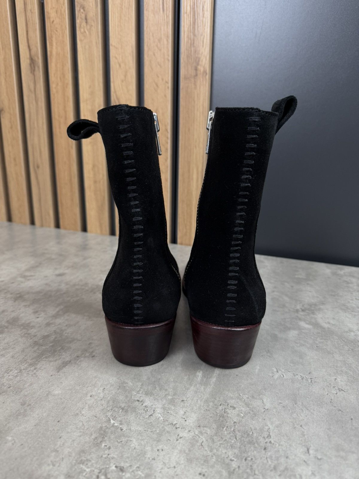 Zadig & Voltaire Zadig & Voltaire Black Western Suede Ankle Boots Size 39 Size US 9 / IT 39 - 4 Thumbnail