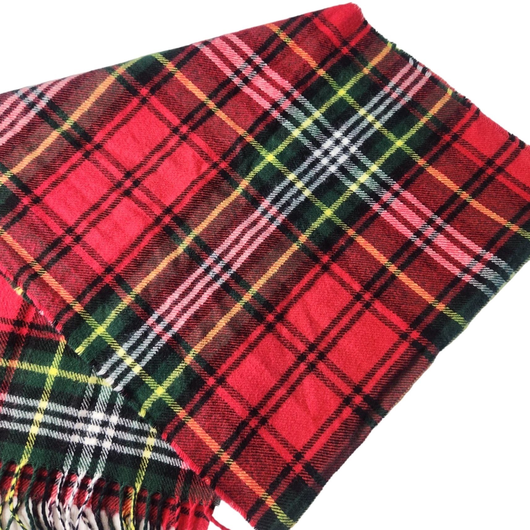 Steve Madden Steve Madden Scarf Red Plaid Tartan Fringe Edges One Size Wide Classic Size ONE SIZE - 4 Thumbnail