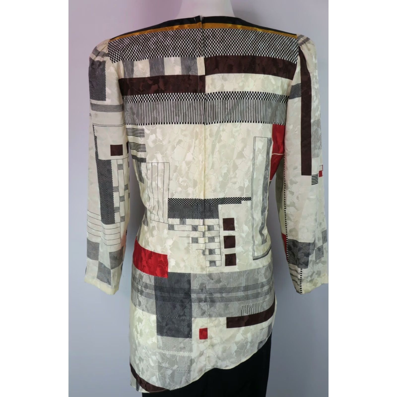 Vintage VINTAGE Regina Roberts Dress Womens 14W Red 80s Dropwaist PLUS Abstract Geometric Career Size XL / US 12-14 / IT 48-50 - 6 Thumbnail