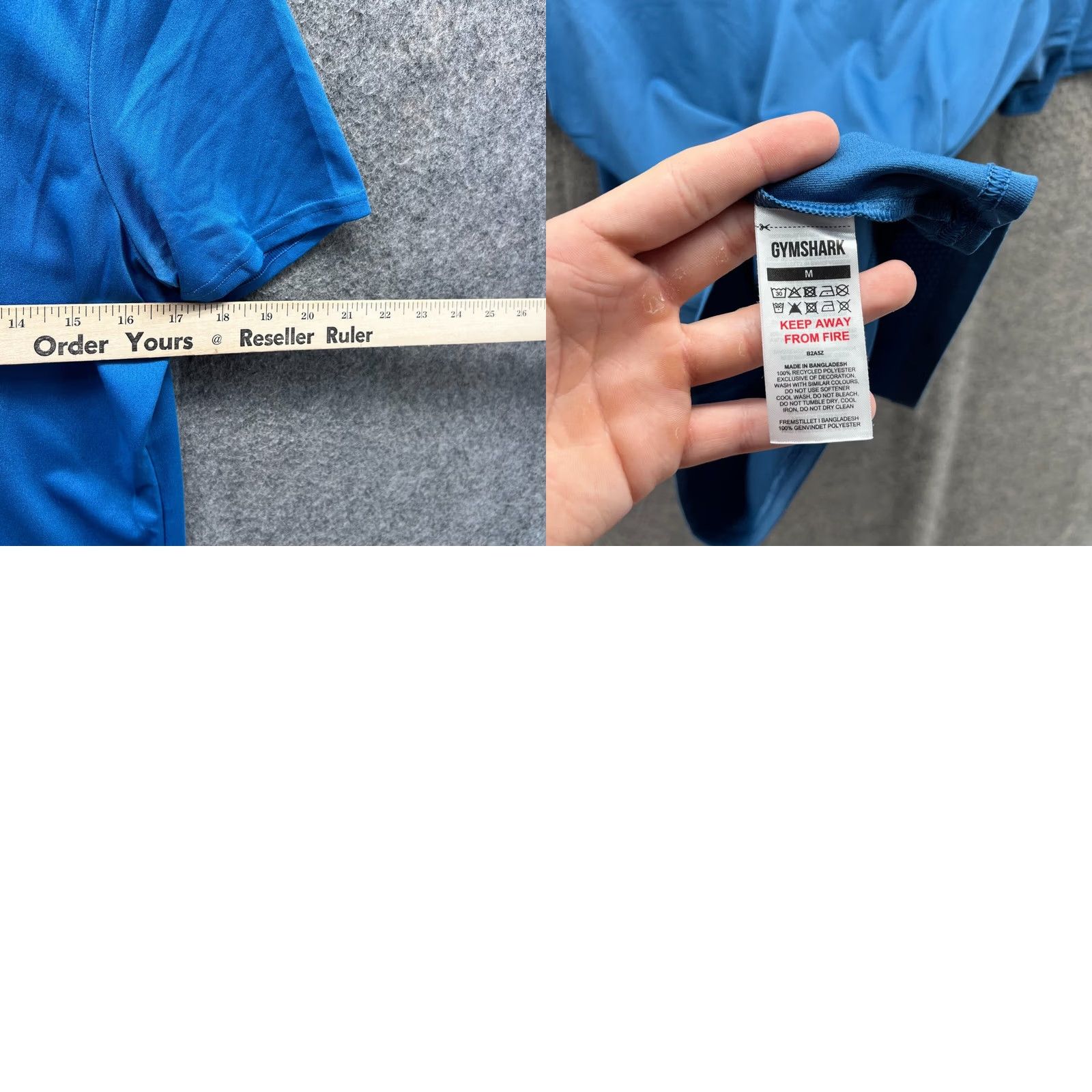 Gymshark VINTAGE Gymshark Shirt Women M Blue White Solid Crew Neck Short Sleeve Polyester Knit Regular All Seasons Womens Size M / US 6-8 / IT 42-44 - 9 Thumbnail