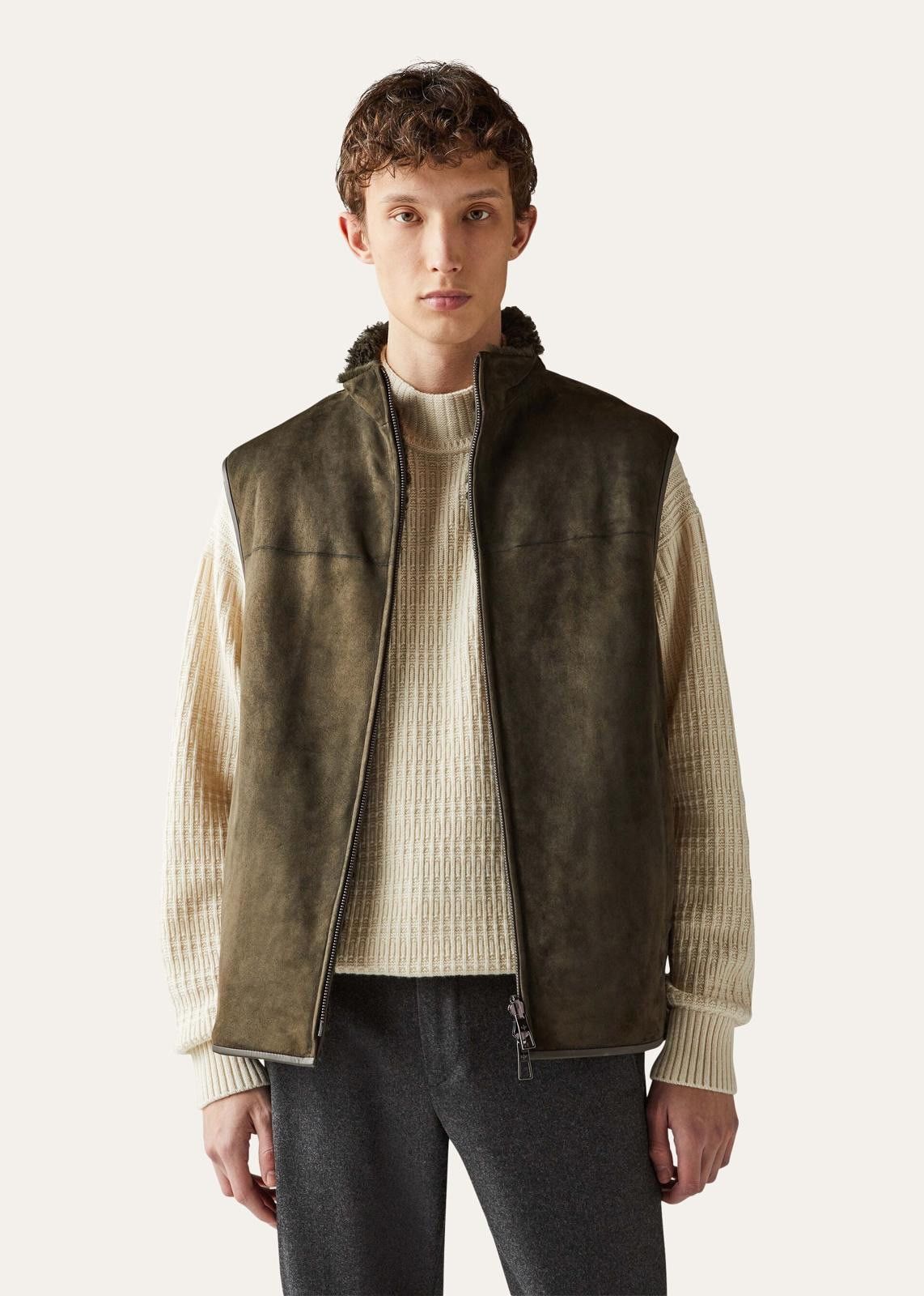 Loro Piana o1srvl11e1224 Shearling Marlin Vest in Green Size US S / EU 44-46 / 1 - 4 Thumbnail
