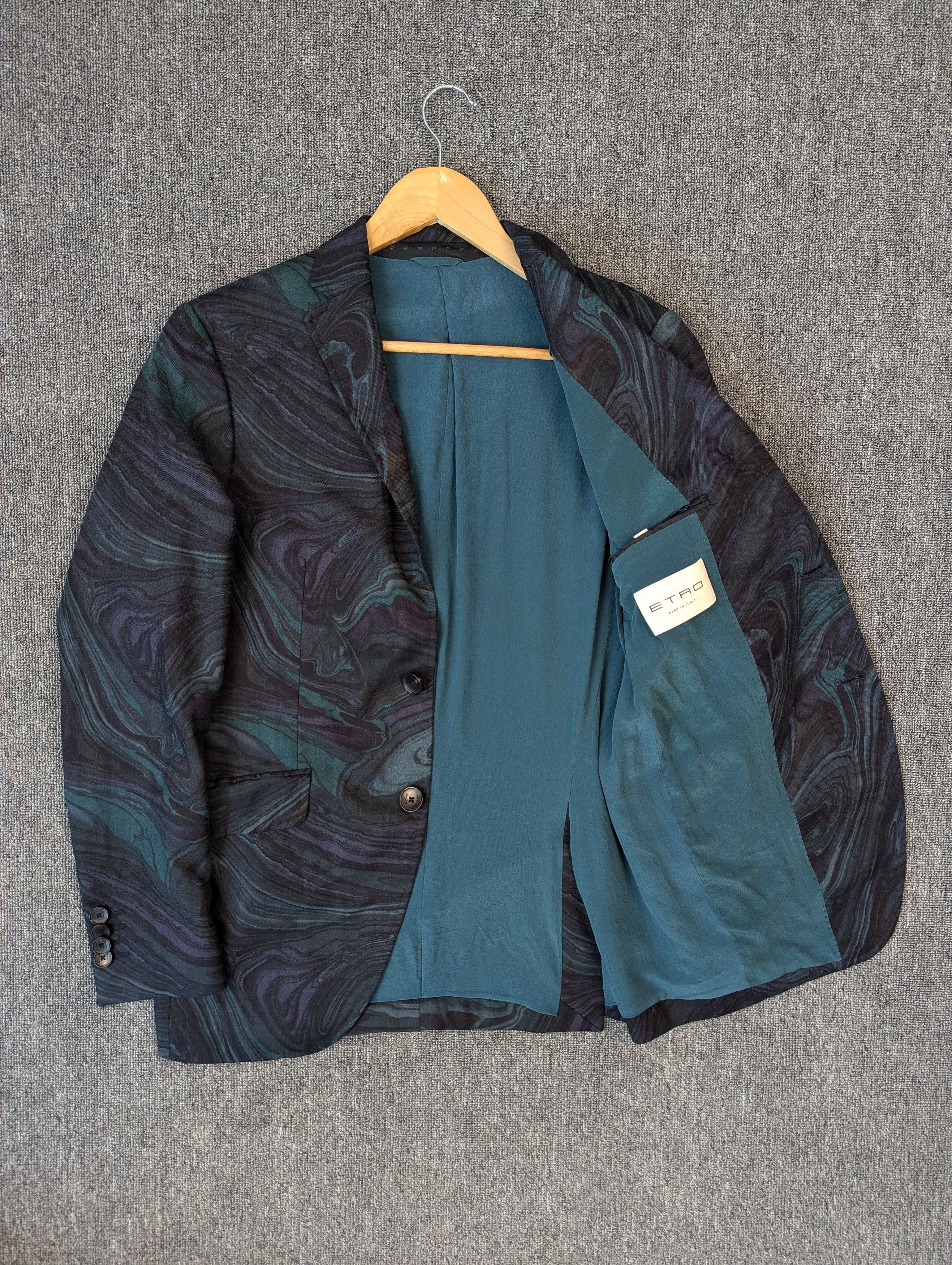 Etro ETRO Marble Pattern SUPER LEGGERA Emerald Green 46 Suit Size US S / EU 44-46 / 1 - 7 Thumbnail