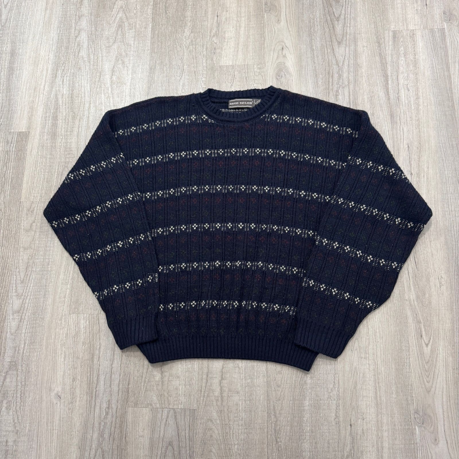 Vintage Vintage David Taylor Sweater Mens Extra Large Geometric 90s Size US XL / EU 56 / 4 - 1 Thumbnail
