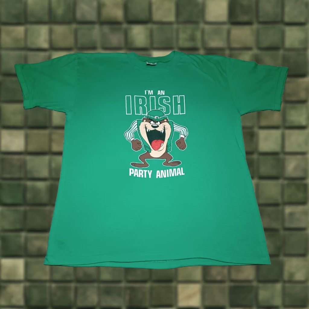 Vintage VINTAGE Tazmanian Devil Shirt Looney Tunes St Patrick's Irish Green 1980s Graphic Tee Unisex L Mens Size US L / EU 52-54 / 3 - 1 Thumbnail