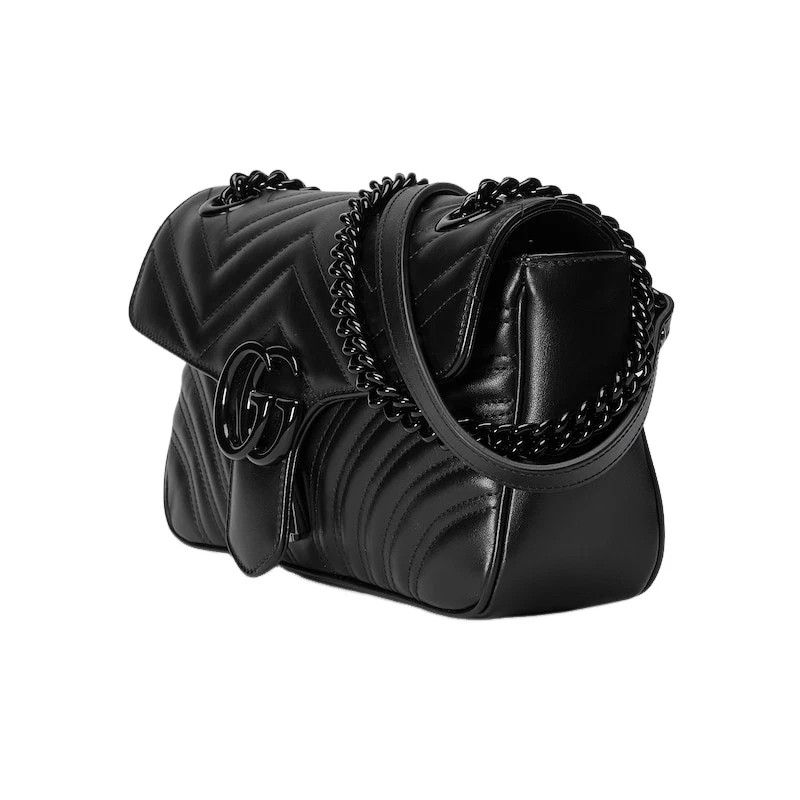 Gucci Gucci Marmont Medium GG Black Shoulder Bag New Auth Size ONE SIZE - 2 Thumbnail