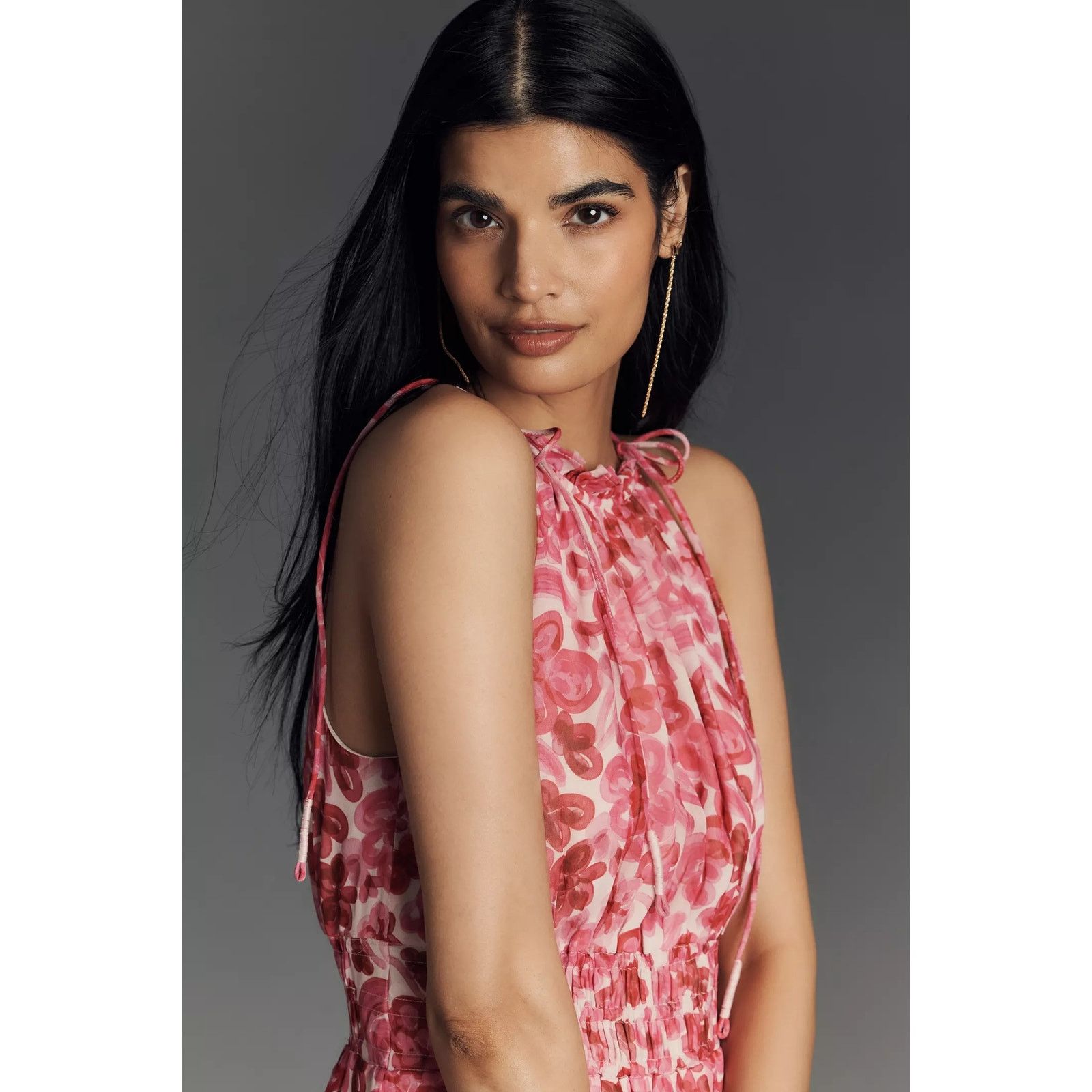 Anthropologie New The Somerset Halter Mini Dress $148 Plus 2X Pink Floral Size 3XL / US 20-22 - 3 Thumbnail