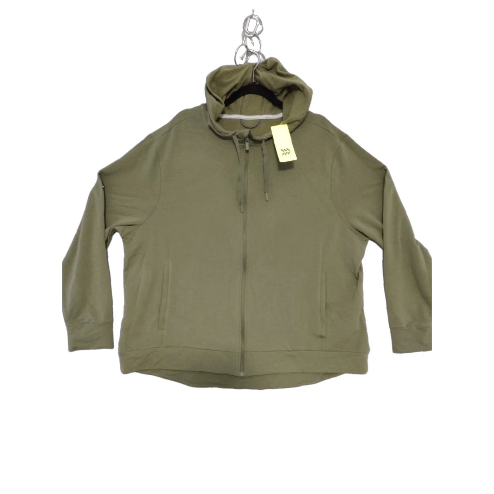 Vintage All In Motion Hooded Zip Up Sweatshirt Men's Olive Green 2XL Regular Hoodie Outdoor Sports 041-02-4391 Size US XXL / EU 58 / 5 - 1 Thumbnail