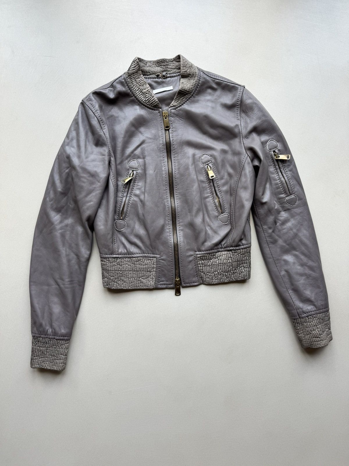 Womens Cropped Leather Jacket