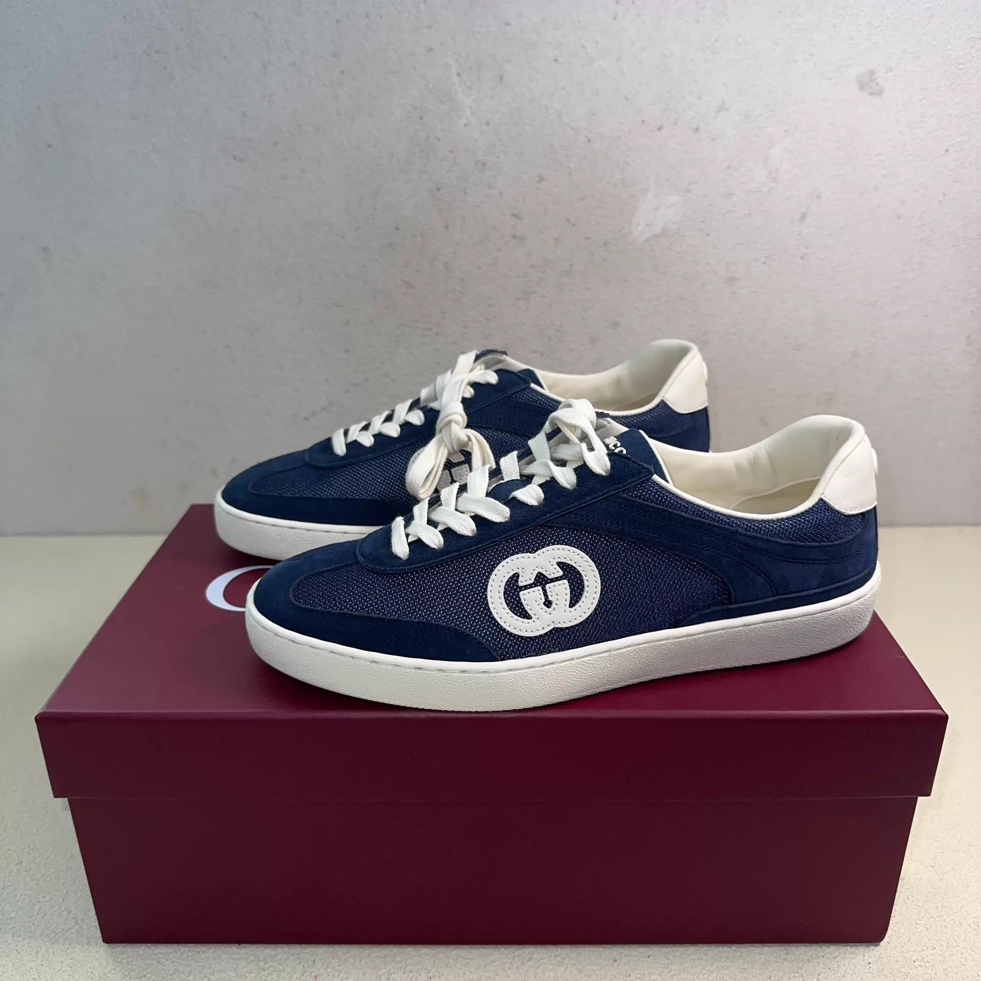 Gucci GUCCI G75 suede German trainer blue 41.5/42 Size US 8.5 / EU 41-42 - 1 Thumbnail