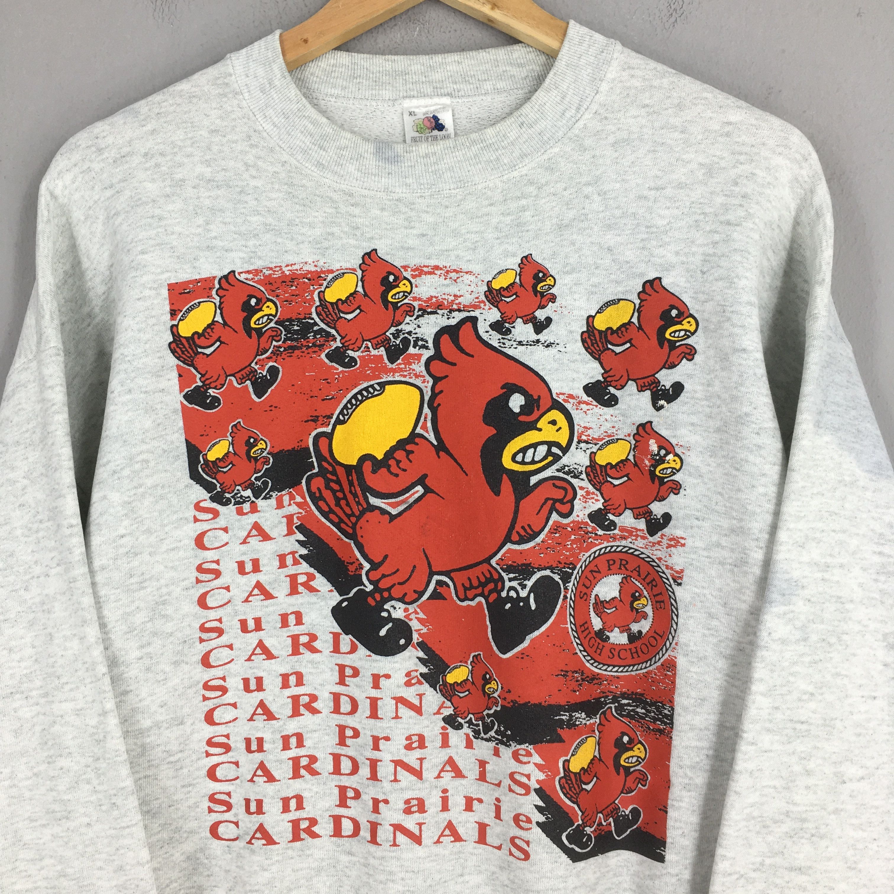 Vintage Vintage 90s Sun Prairie Cardinals Gray Sweatshirt XLarge Size US XL / EU 56 / 4 - 2 Thumbnail