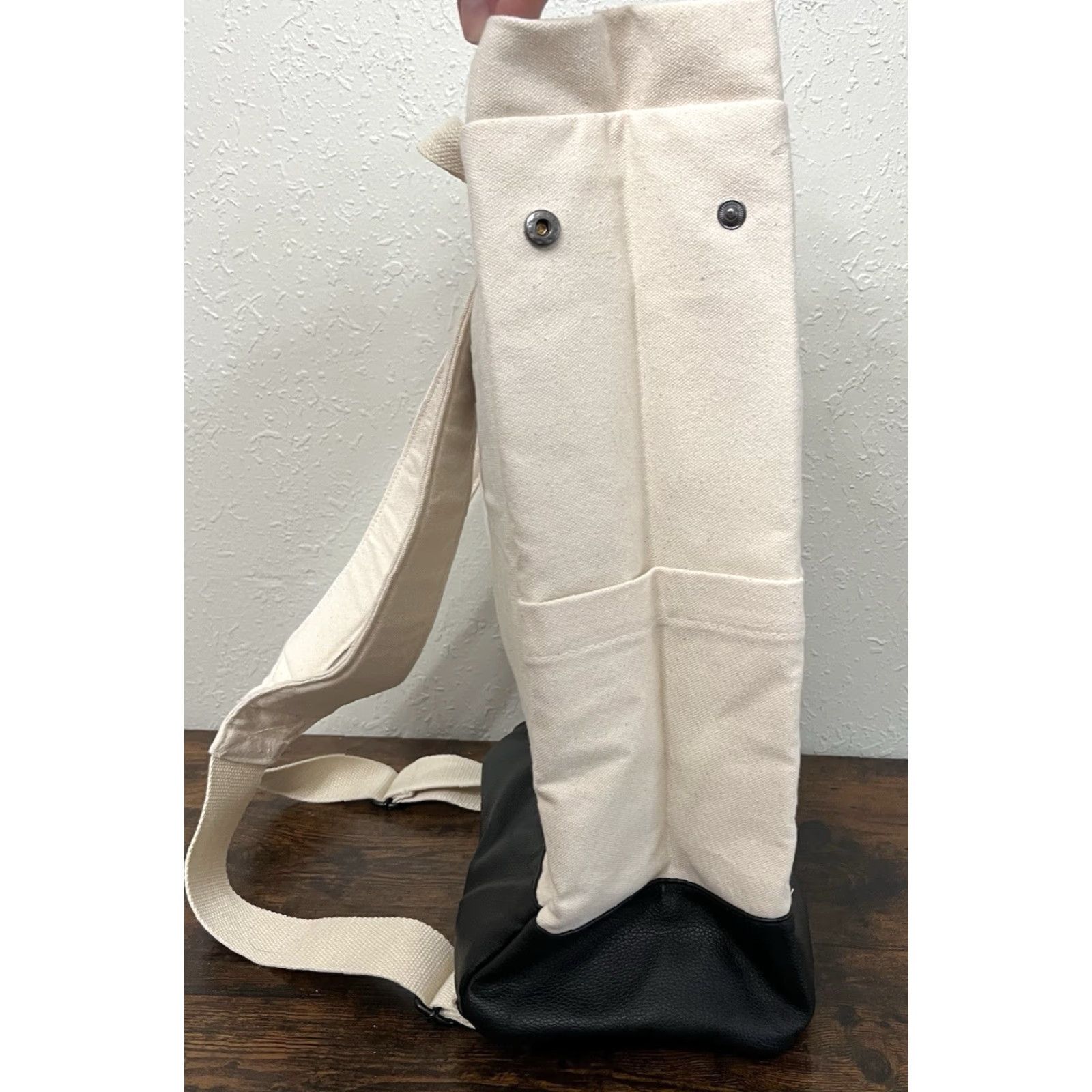 Hugo Boss HUGO BOSS Backpack Canvas Medium Beige Unisex Adults 16” x 12” x 6” Adjustable Strap Designer Zip Closure Italy? (Note: placeholder) Size ONE SIZE - 4 Thumbnail