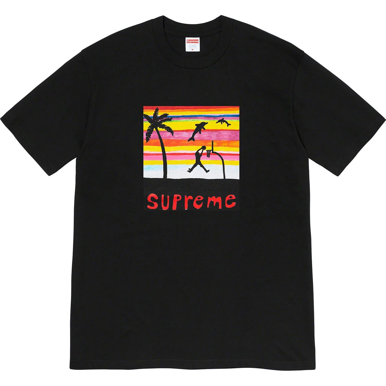 image of Supreme Dunk Tee Black Xlarge, Men's