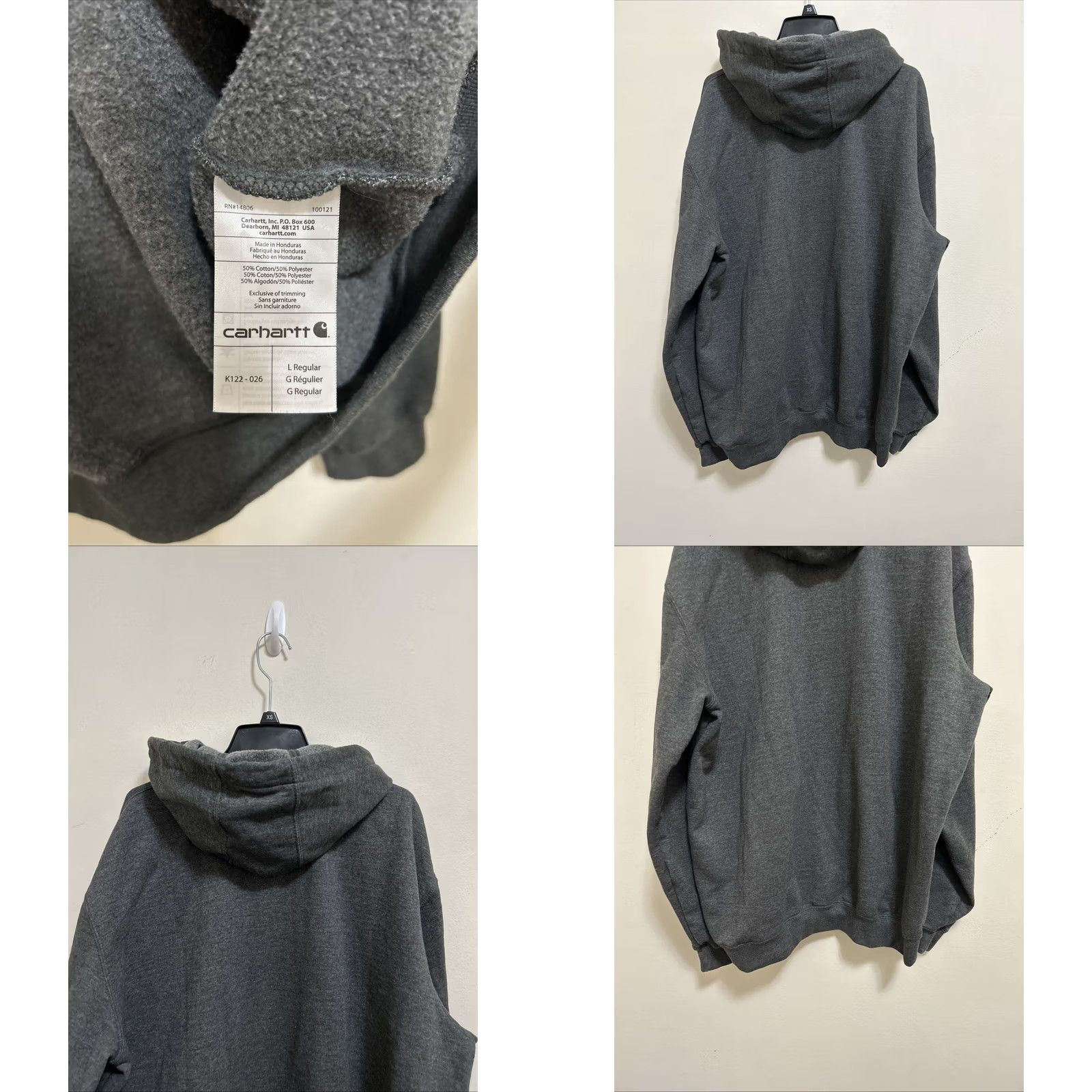 Carhartt Carhartt Hoodie Mens L Gray Original Fit Full Zip Sweatshirt K122 026 Size US L / EU 52-54 / 3 - 8 Thumbnail