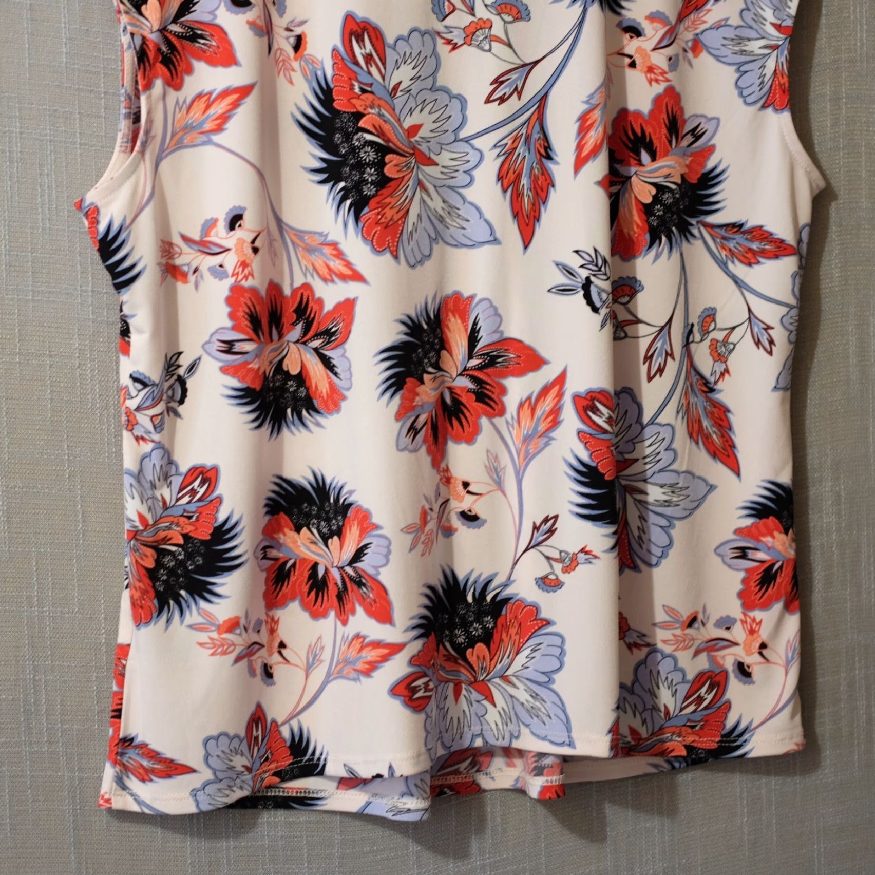 Liz Claiborne Liz Claiborne Career Top Floral Pleated Pink Stretch Womens PXL Sleeveless Shirt Blouse Multicolor Regular Back to Work Womens Size XL / US 12-14 / IT 48-50 - 6 Thumbnail