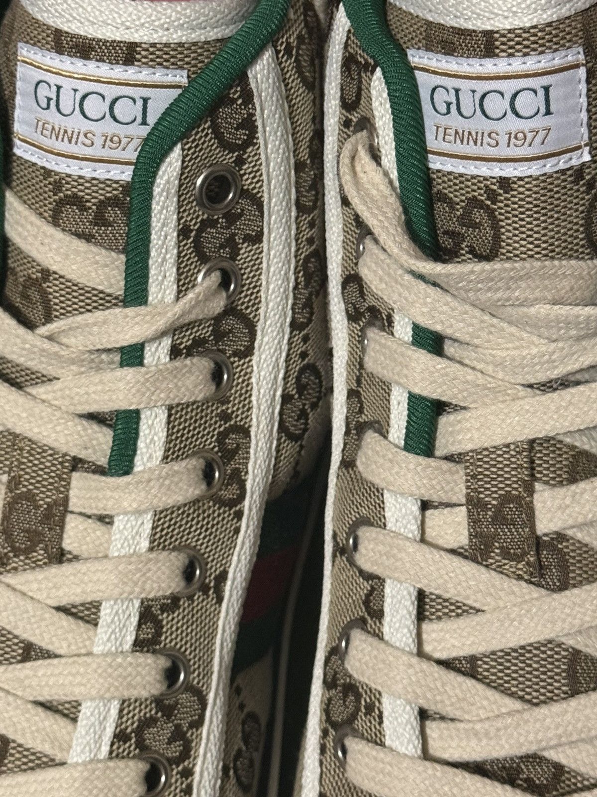 Gucci GUCCI BEIGE PRINT GG SNEAKERS-SIZE 10 - CANVAS HIGH TOP 🎁💎 Size US 10 / EU 43 - 6 Thumbnail