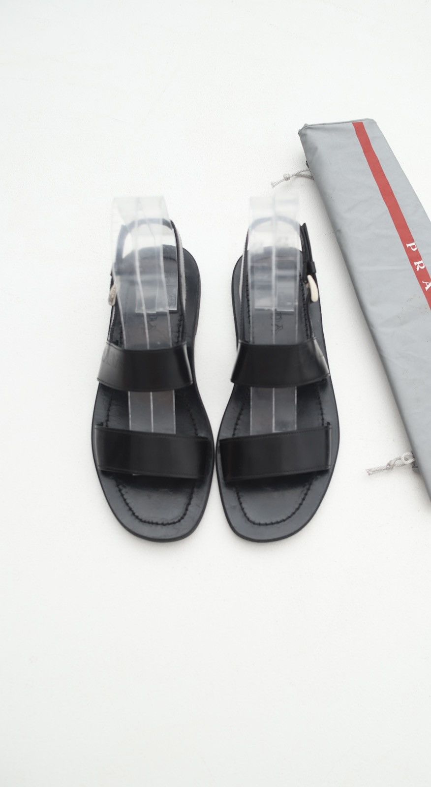 Prada PRADA MILANO Sandals Leather Shoes Straps Logo Black Men’s Size US 9 / EU 42 - 3 Thumbnail