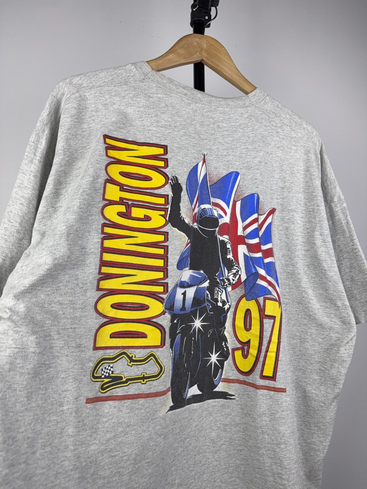 Other ⚡️Vintage 90s Crazy Donington 97 Rare Moto racing T-shirt Size US XL / EU 56 / 4 - 9 Thumbnail