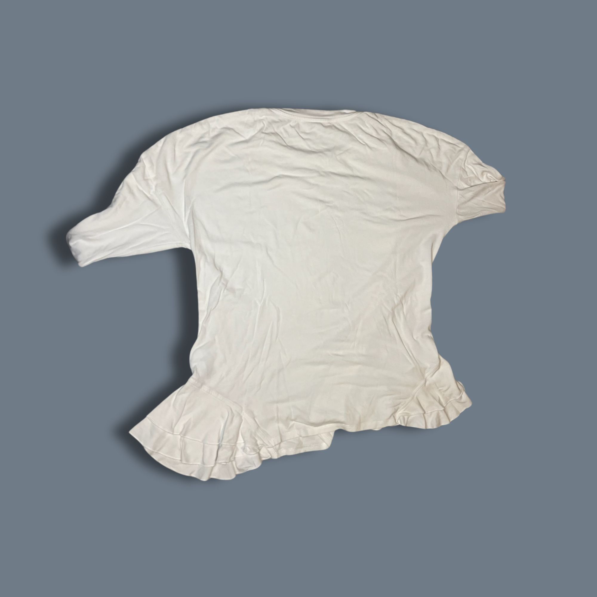 Other White Long-Sleeved Shirt Womens Size M With Ruffled Hem Soft Size M / US 6-8 / IT 42-44 - 3 Thumbnail