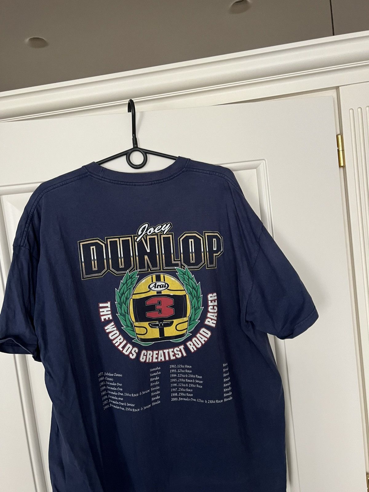 Vintage Vintage Joey Dunlop Honda Racing Isle of Man Road Race Tee Size US XXL / EU 58 / 5 - 12 Thumbnail