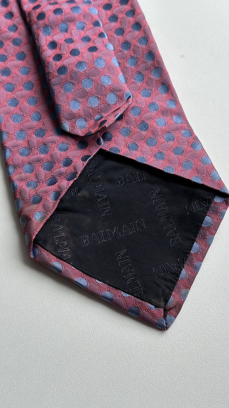 Balmain Balmain Men Pink Blue Classic Tie Made In Italy 100% Silk Size ONE SIZE - 4 Thumbnail