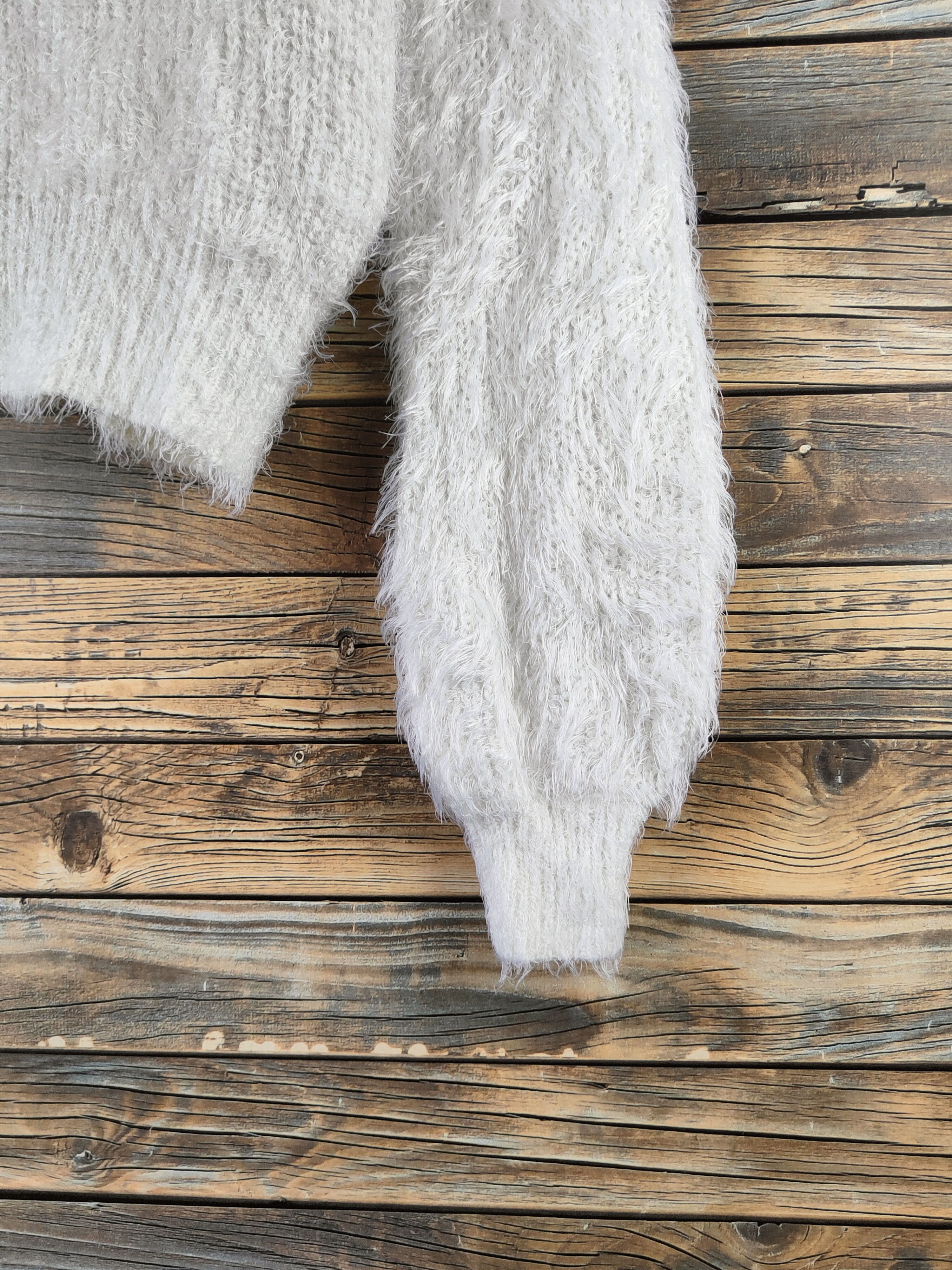Japanese Brand DL Emsexcite White Fur shaggy Mohair Knitwear #46-1000 Size M / US 6-8 / IT 42-44 - 6 Thumbnail