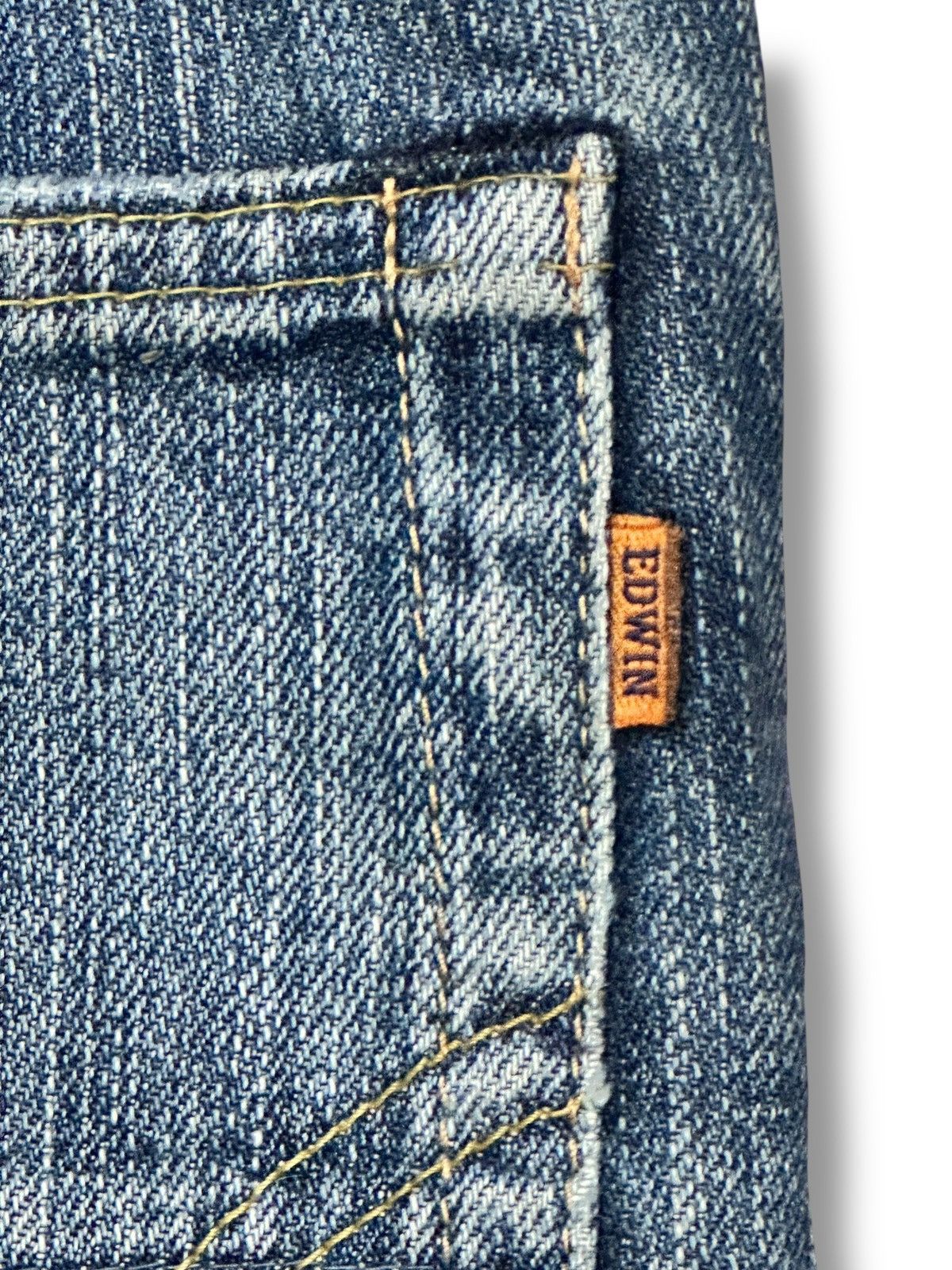 Edwin Vintage Insane Edwin 505z Orange Tab Selvedge Straight Jeans Size US 30 / EU 46 - 10 Thumbnail