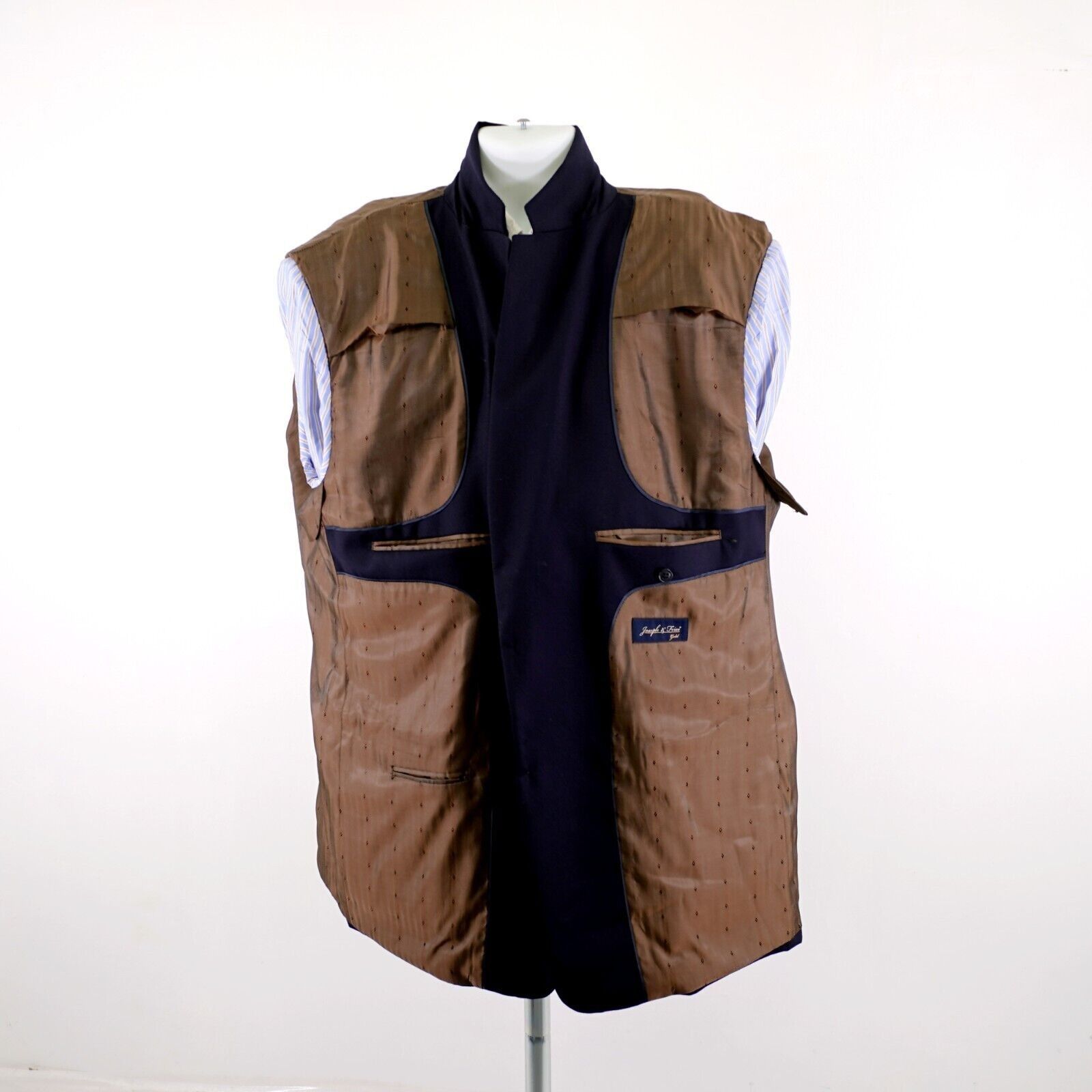 Joseph & Feiss Joseph & Feiss Gold Blue Wool 48L Or Slim 50L 2 Button Suit Size 48L - 11 Thumbnail