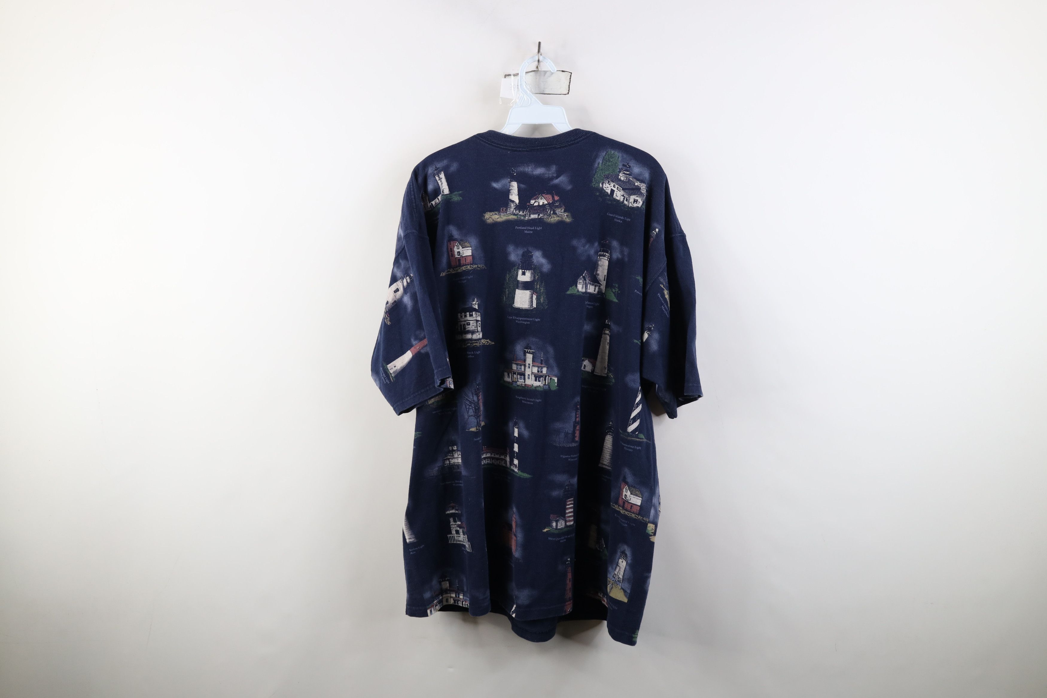 Vintage Vintage 90s Streetwear Lighthouse Print Short Sleeve T-Shirt Size US XXL / EU 58 / 5 - 10 Thumbnail