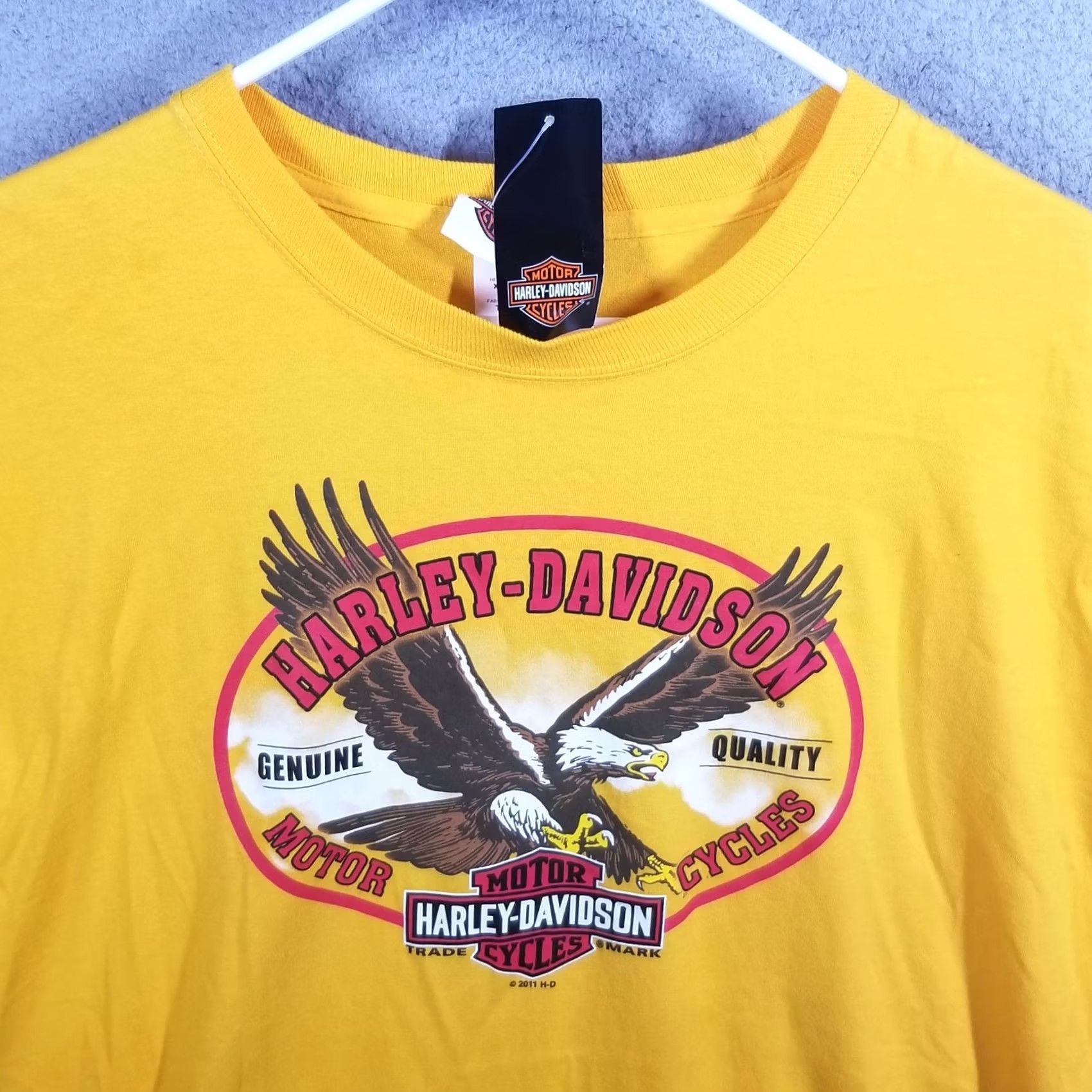Harley Davidson Harley Davidson T-Shirt Shirt XL Yellow Vintage 05’s Rossiters Sarasota Fl Double Sided Mens Size US XL / EU 56 / 4 - 3 Thumbnail