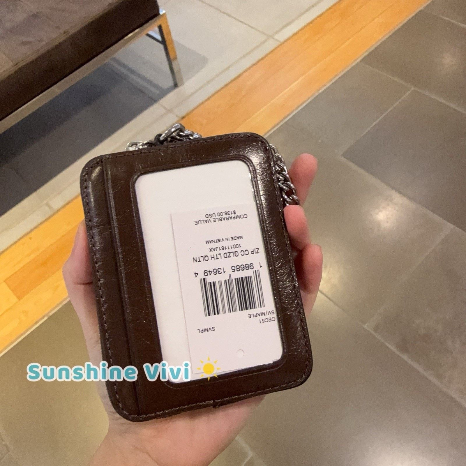 Coach NWT Coach Zip Card Case Quilting CEC51 Silver/Maple leather Size ONE SIZE - 3 Thumbnail