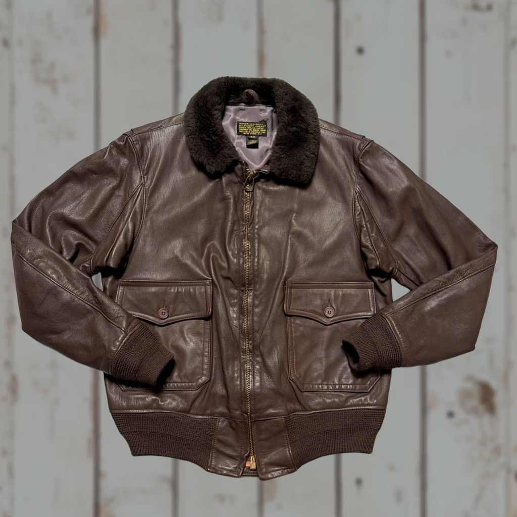 Vintage Vintage Willis & Geiger Goatskin Leather G-1 Flight Military Jacket Made USA 44 - Regular Size US S / EU 44-46 / 1 - 1 Thumbnail
