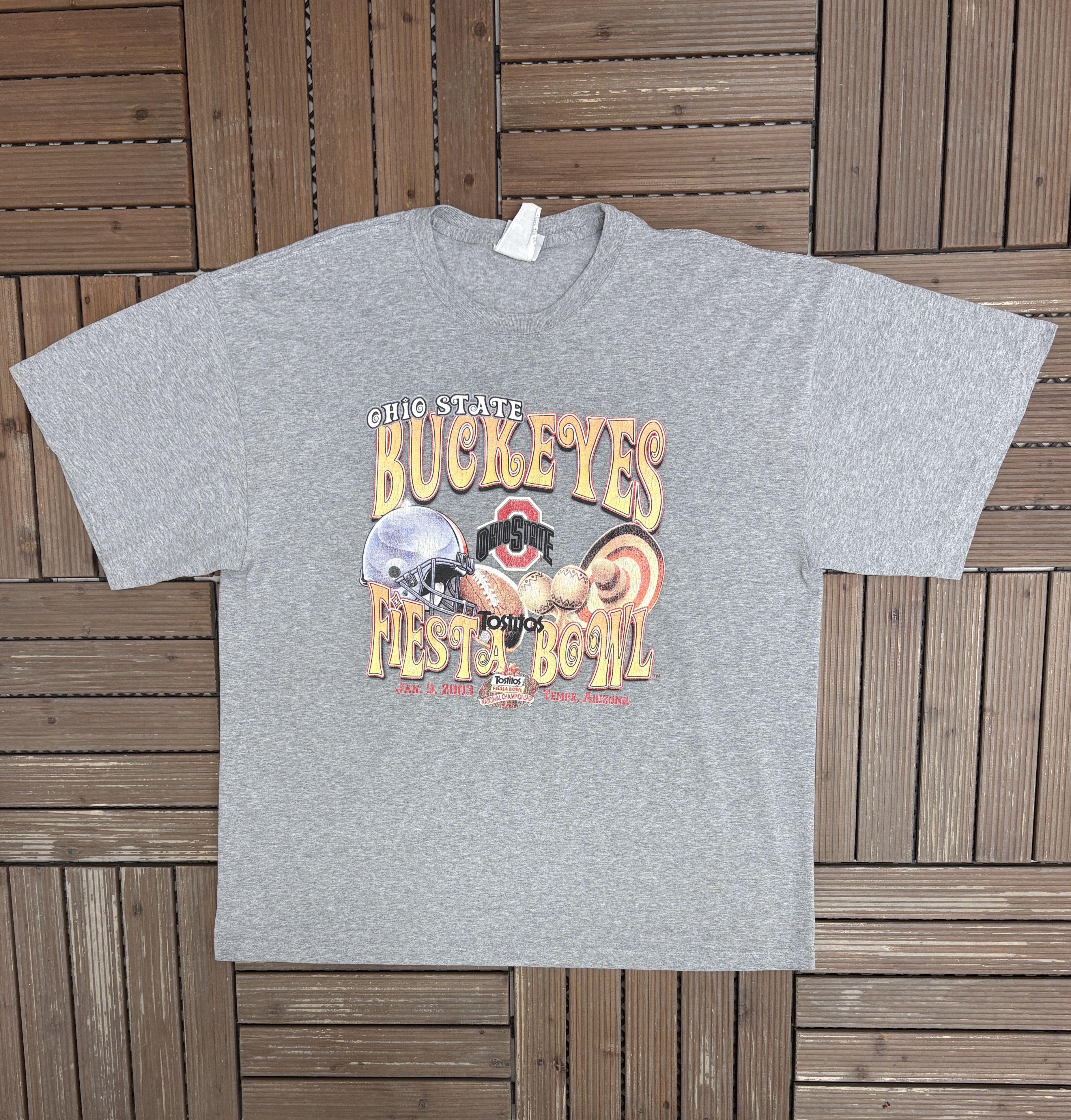 Vintage Ohio State Buckeyes Tostitos Fiesta Bowl Vintage Grey Tee Size US XXL / EU 58 / 5 - 1 Thumbnail