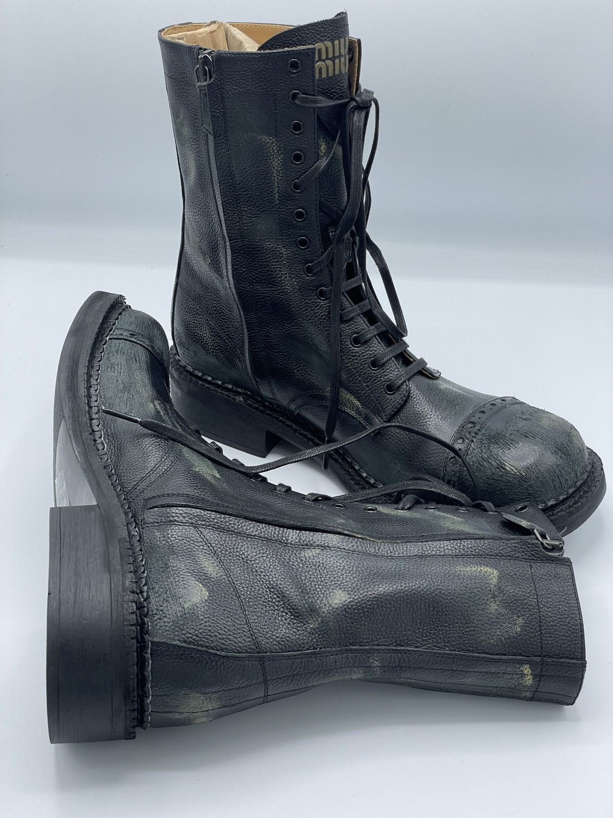 Miu Miu Miu miu - Ankle leather Distressed - Boots Size US 7 / IT 37 - 5 Thumbnail