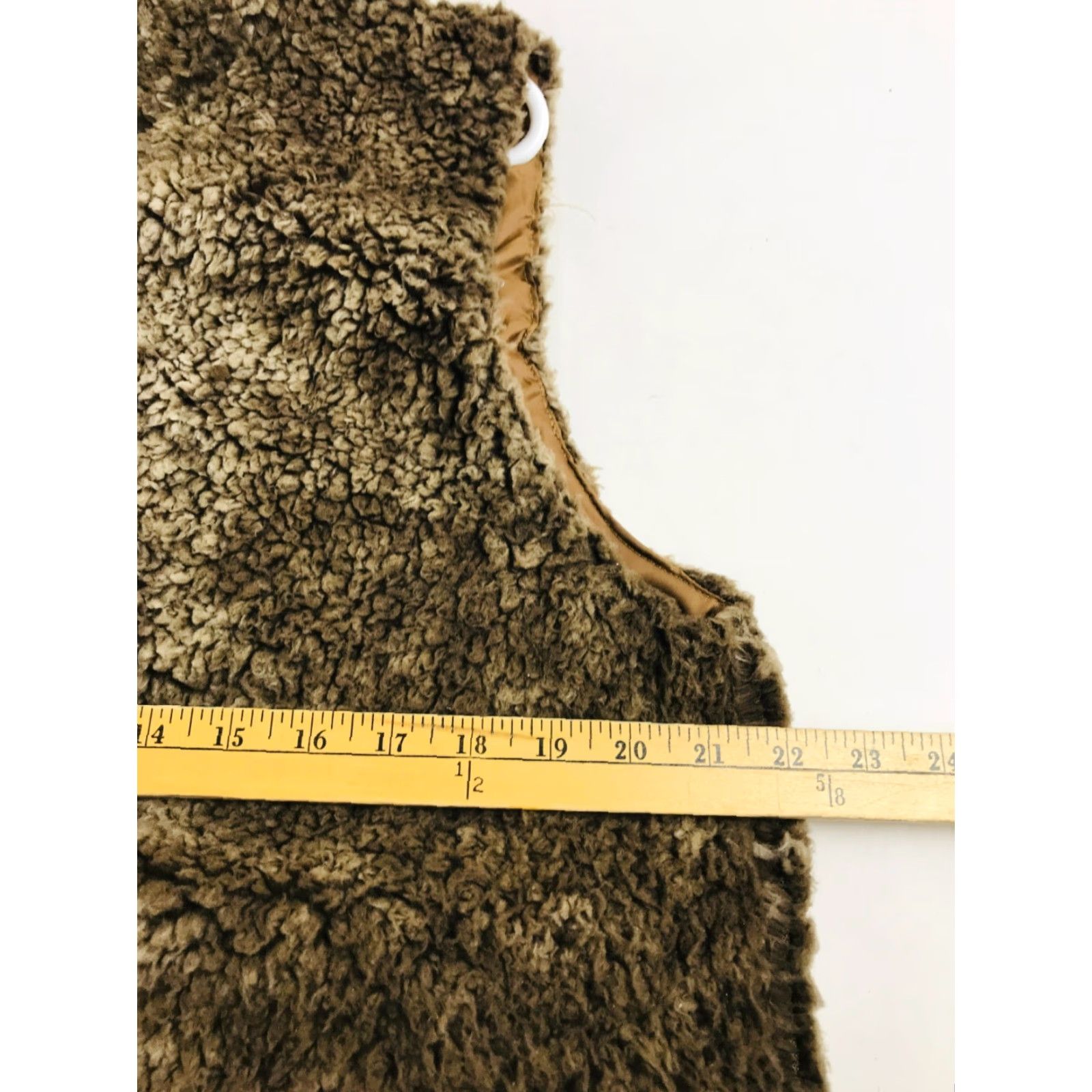 Vintage Katydid Sweater Vest Women's XL Brown Faux Fur Zip Up Lined Pockets Knit Vest Modern Fall Winter Travel Womens Size XL / US 12-14 / IT 48-50 - 3 Thumbnail
