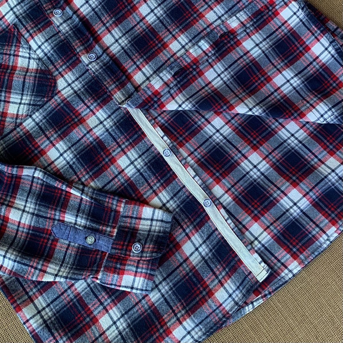 Japanese Brand Up!Smile Flannel Shirt Size US XL / EU 56 / 4 - 4 Thumbnail