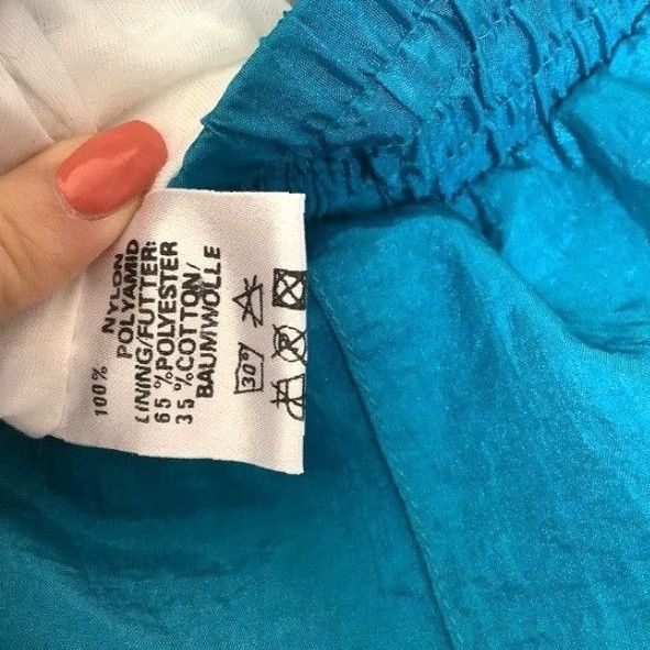 Vintage VINTAGE Mens XL Track Pants Blue Teal Nylon Wind Resistant Jogger Pants 90s Size US 33 - 6 Thumbnail