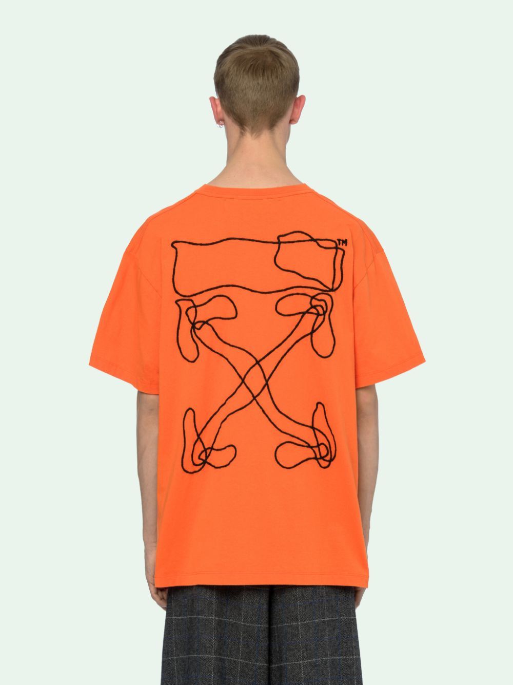 Off-White Orange Embroidered Scribble Arrows Oversized Logo T-Shirt Size US M / EU 48-50 / 2 - 2 Thumbnail