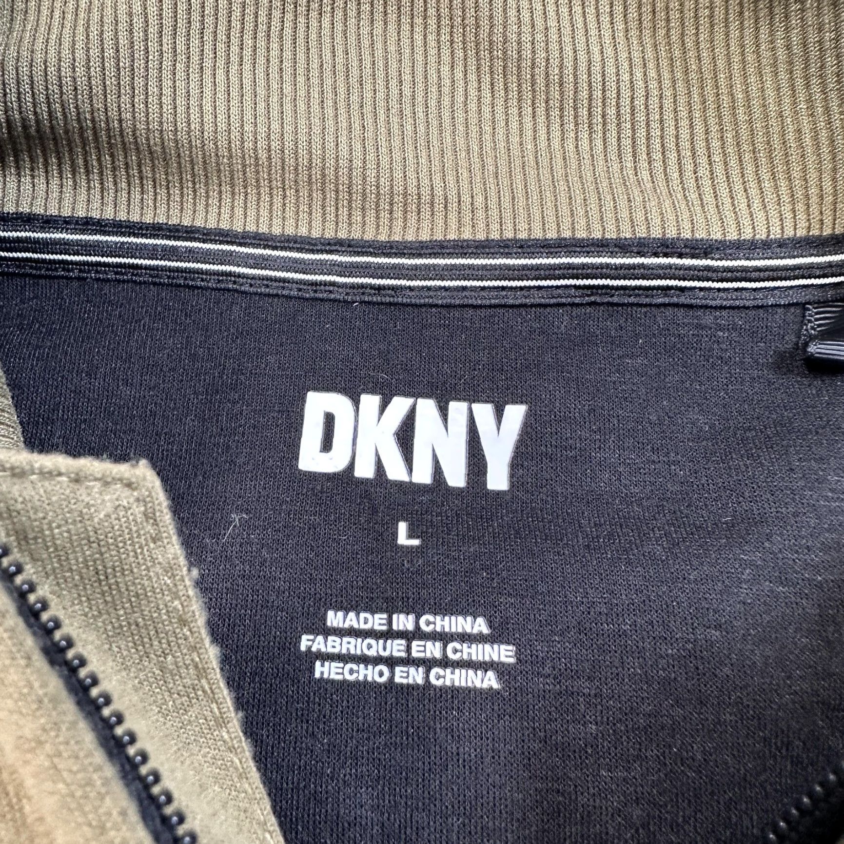 DKNY DKNY Sweatshirt Mens Large Green 1/4 Zip Mock Neck Sleeve Pocket Pullover Size US L / EU 52-54 / 3 - 3 Thumbnail