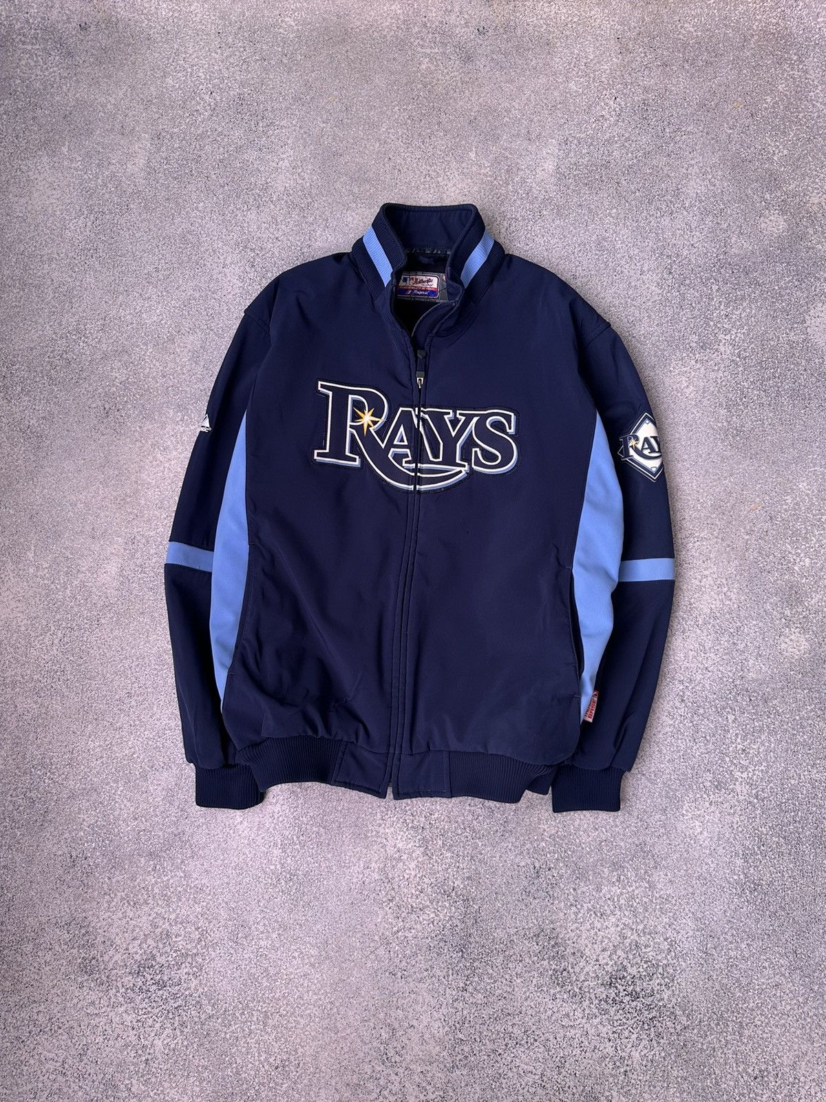 image of Vintage Rays Tampa Bay Majestic Mlb Jacket in Navy, Men's (Size XL)