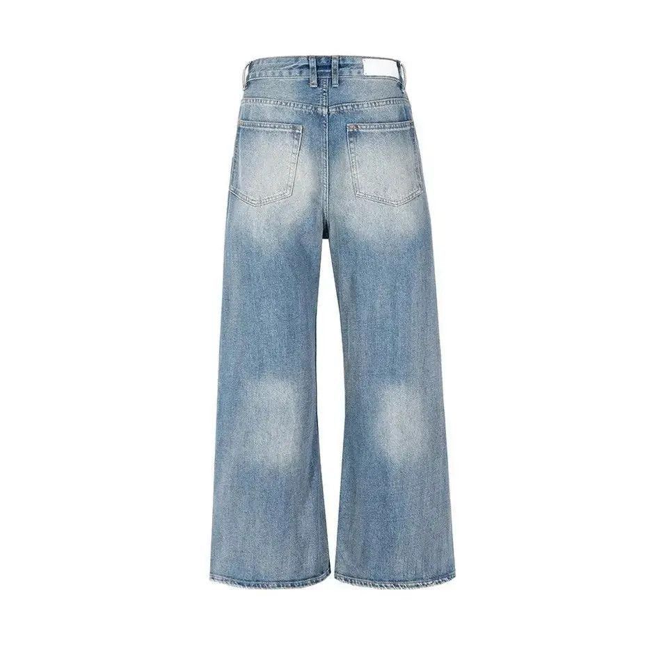 Japanese Brand Hip hop pattern washed jeans trousers straight baggy style Size US 34 / EU 50 - 3 Thumbnail