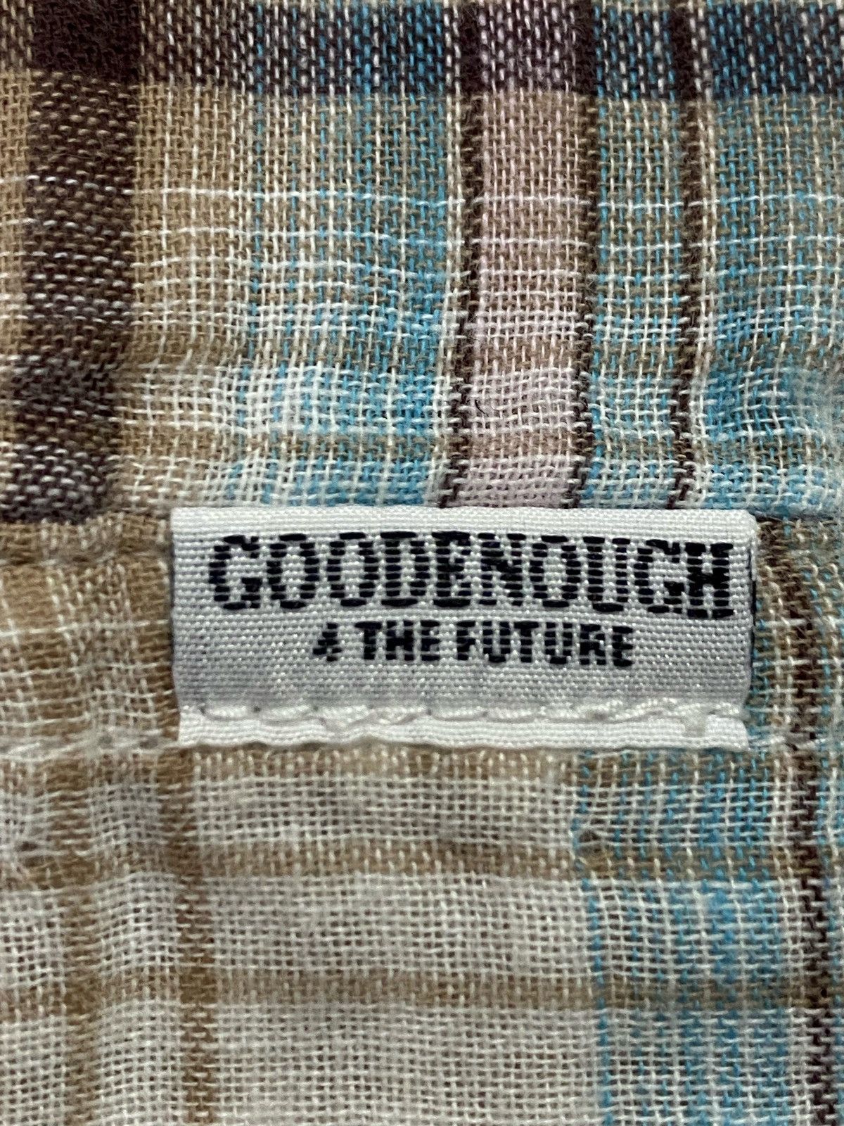 GOODENOUGH × Japanese Brand Goodenough Spellout Checked Shirt Button Ups Size US M / EU 48-50 / 2 - 12 Thumbnail