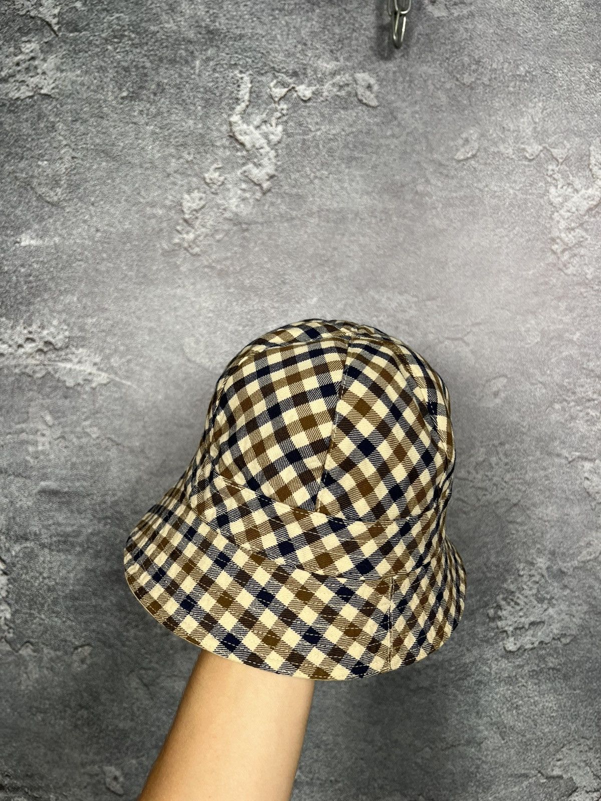 Aquascutum Vintage 90s Aquascutum Reversible Checkered Panama Hat Size ONE SIZE - 11 Thumbnail