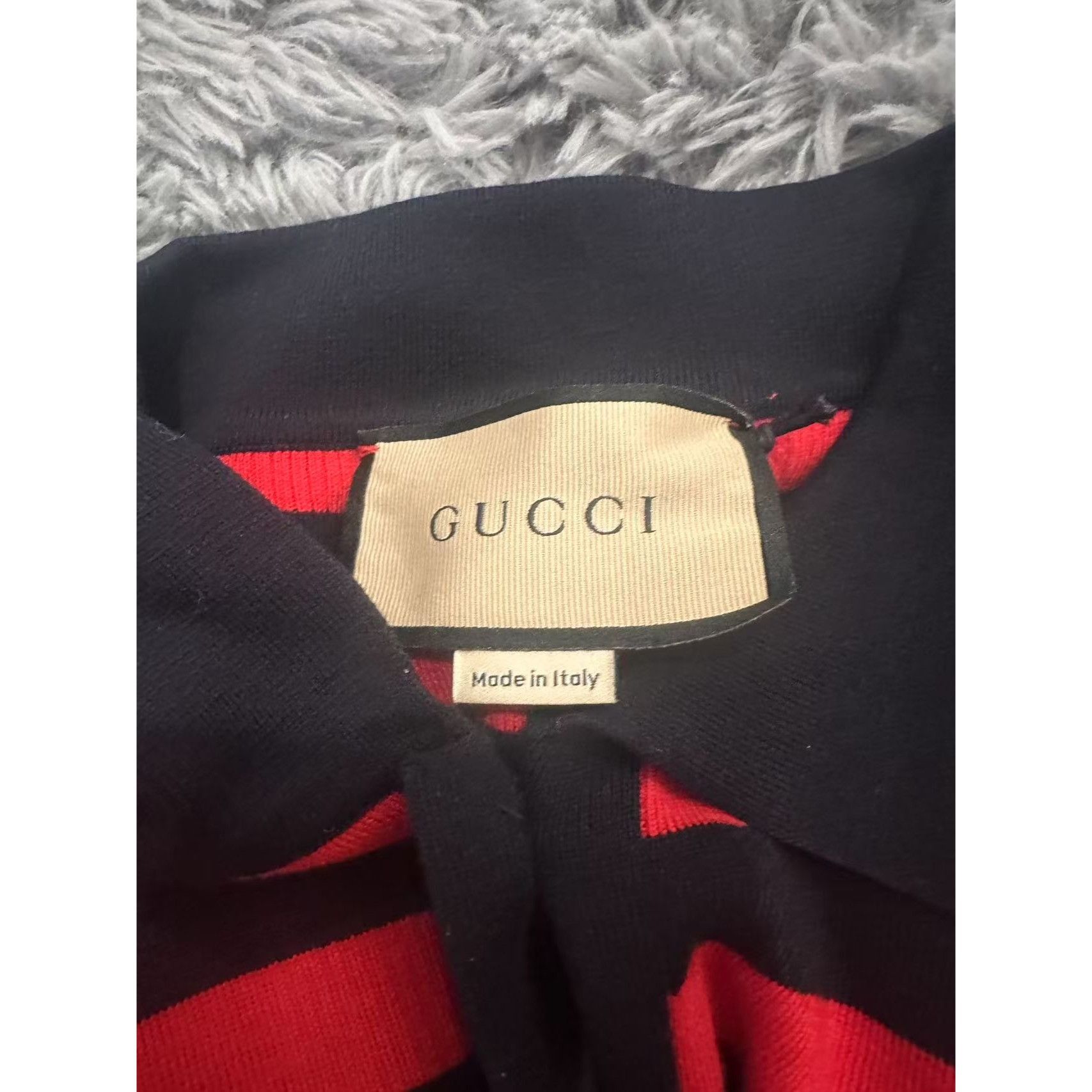 Gucci Gucci Red & Black Striped Polo Knit Dress With Dog Patch Size S / US 4 / IT 40 - 3 Thumbnail