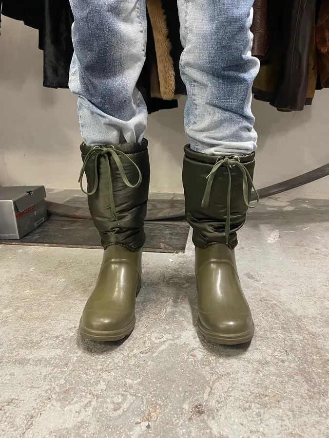 Dolce & Gabbana FW2008 Dolce & Gabbana Olive Puffer Wallies Boots Size US 8 / EU 41 - 3 Thumbnail