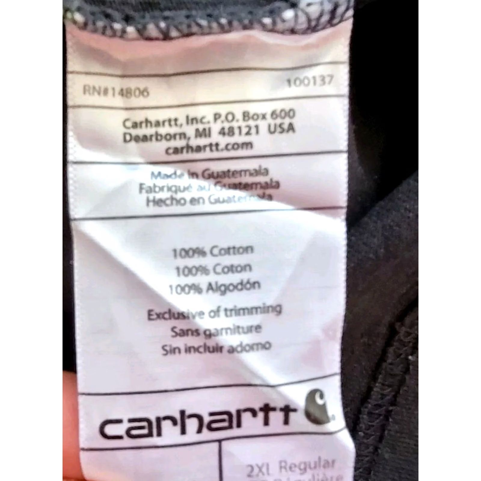 Carhartt VINTAGE Carhartt T-Shirt 2XL Black Logo Short Sleeve Men’s Charcoal Black Logo T-Shirt | Short Sleeve Cotton Tee Size US XXL / EU 58 / 5 - 6 Thumbnail